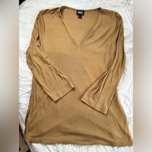 INC by Macys ladies ribbed long sleeve v neck knit shirt.
